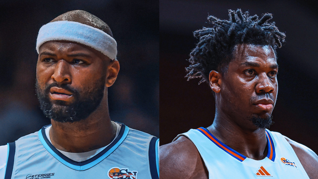 DeMarcus Cousins y Hassan Whiteside en cambio entre Cangrejeros y Mets DeMarcus Cousins y Hassan Whiteside en cambio entre Cangrejeros y Mets